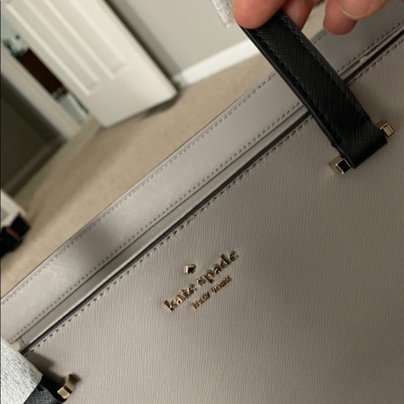 Kate Spade medium top zip tote.  2 tone gray/black. - Picture 2 of 3